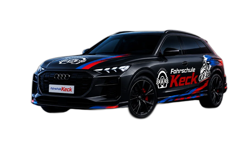 Fahrschule Keck – gebrandeter Audi Q6 Fahrschulfahrzeug Osnabrück
