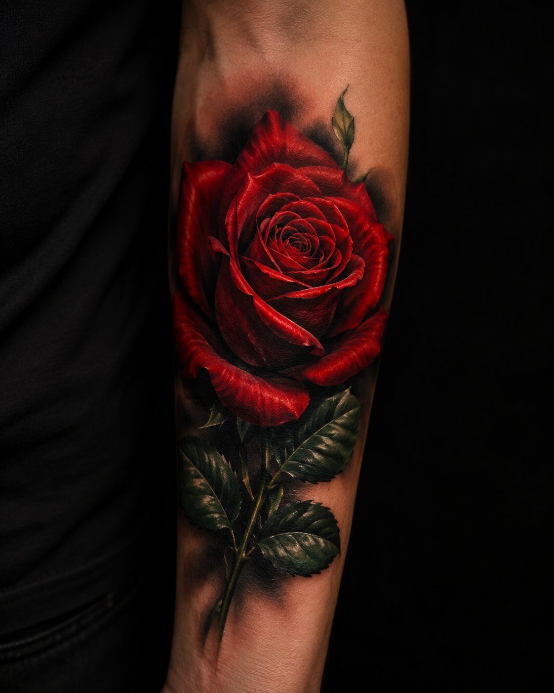 Farbiges Rosen-Tattoo
