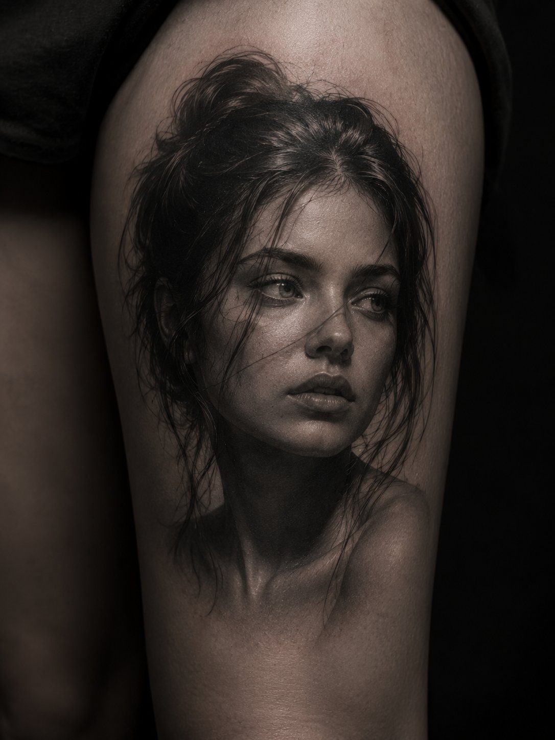 Realistisches Frauen-Portrait-Tattoo